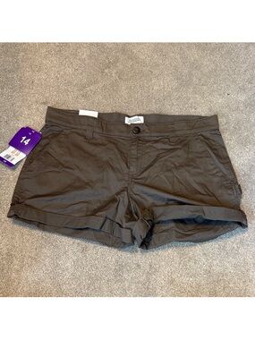 Boston Traders women's brown roll-cuff cotton blend shorts